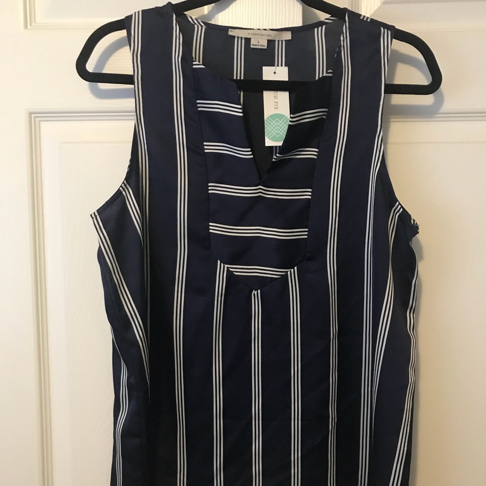 41Hawthorn Navy Silky Tank Blouse